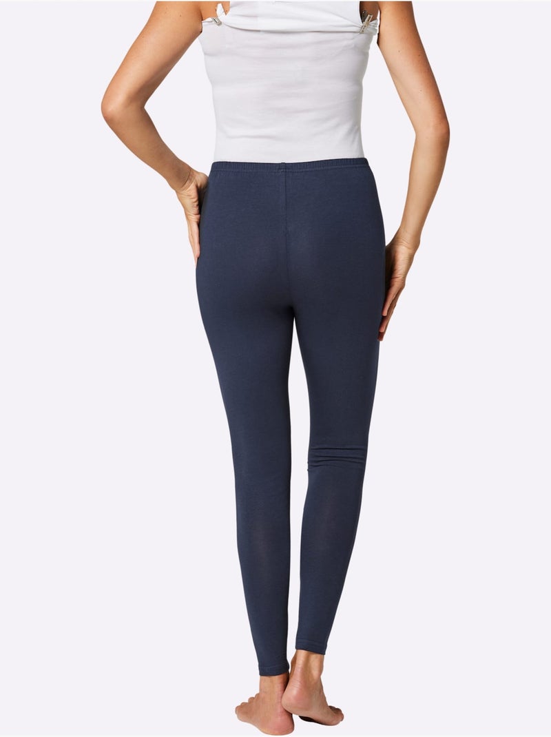 Lot de 2  - Legging Jersey Fin - Taille Courte - Witt Bleu marine - Kiabi