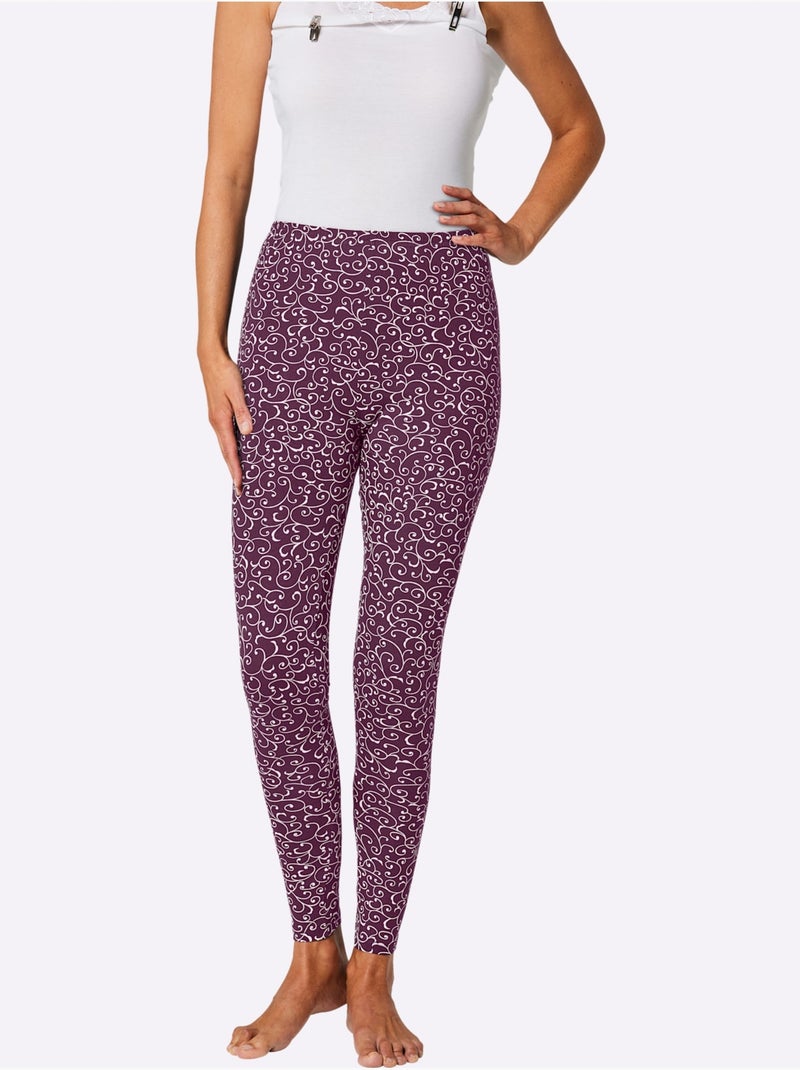 Lot de 2  - Legging Jersey Fin - Taille Standard - Witt Bordeaux - Kiabi