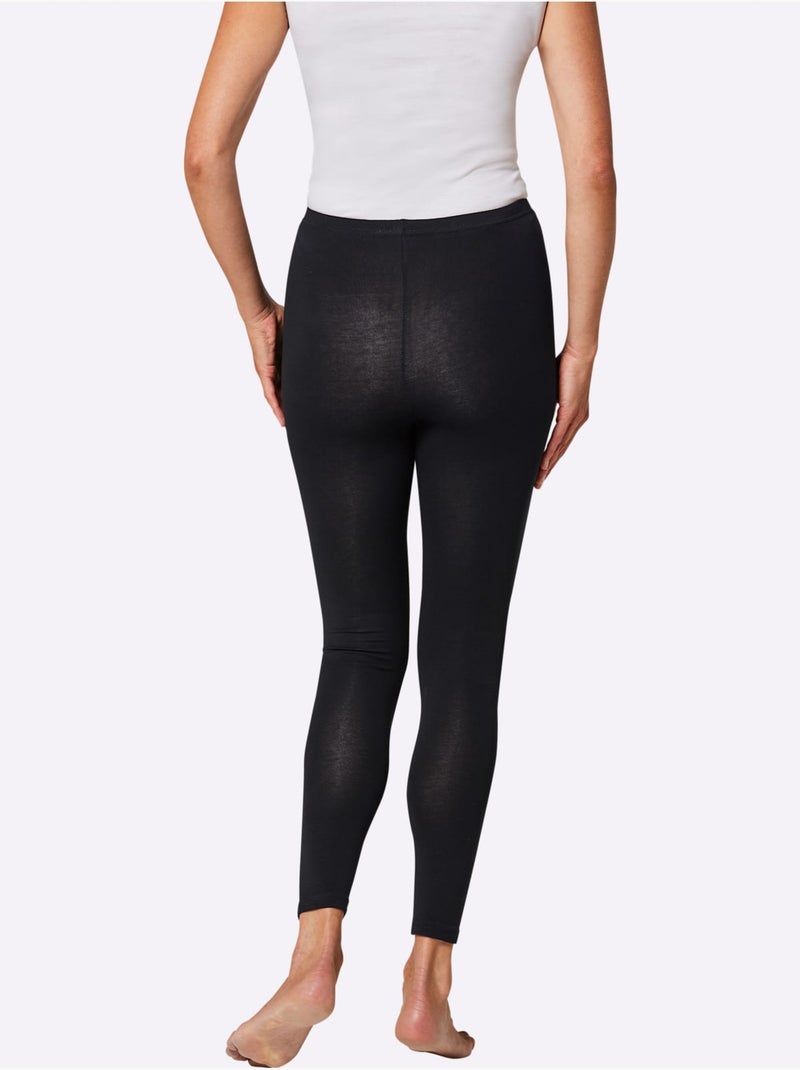 Lot de 2  - legging jersey fin - taille standard - witt Noir Noir - Kiabi