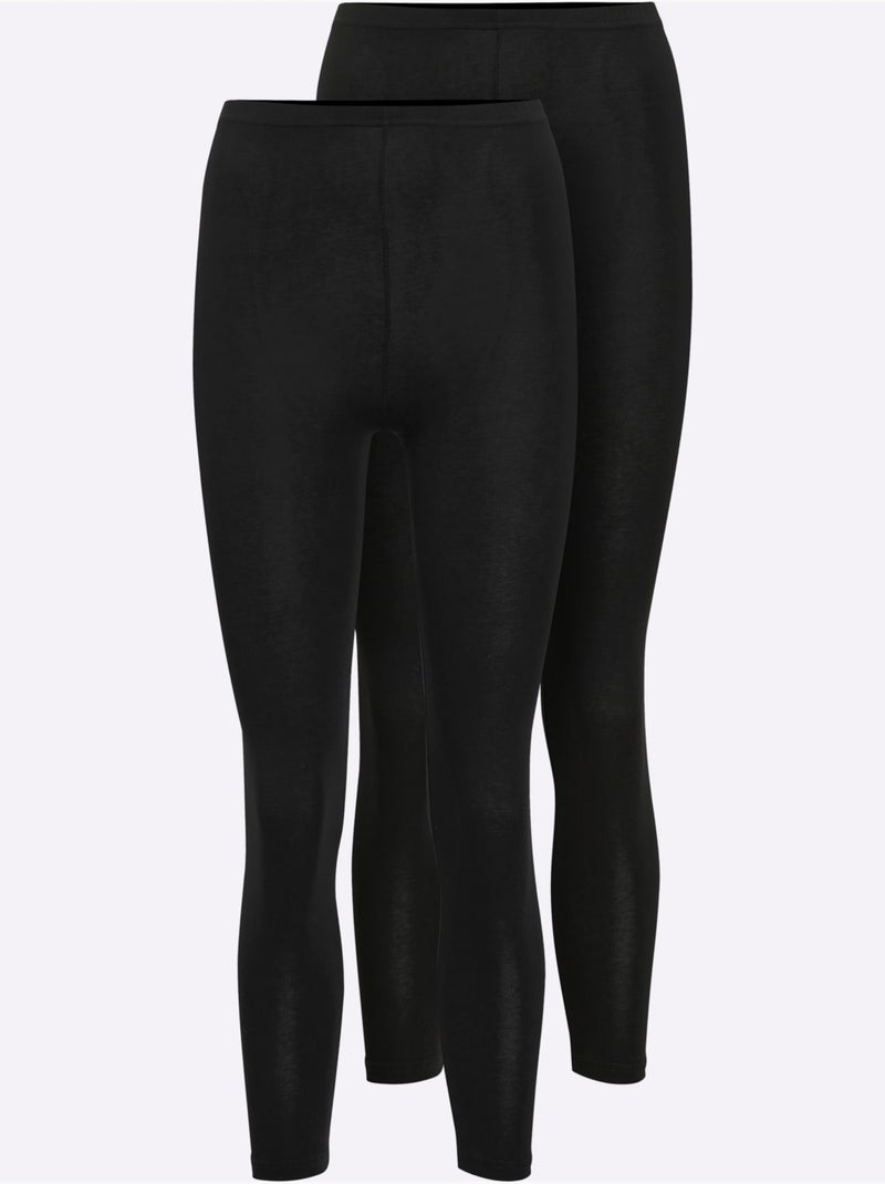 Lot de 2  - legging jersey fin - taille standard - witt Noir Noir - Kiabi