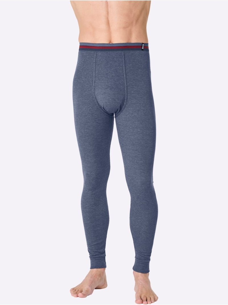 Lot de 2  - legging pour homme, long côtes fines - taille standard - witt Bleu gris - Kiabi