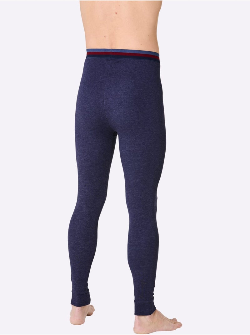 Lot de 2  - legging pour homme, long côtes fines - taille standard - witt Bleu marine - Kiabi