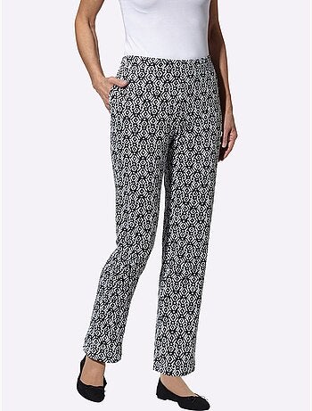 Pantalons de loisirs avec ceinture élastique et motifs variés - Taille standard - Moda Vilona