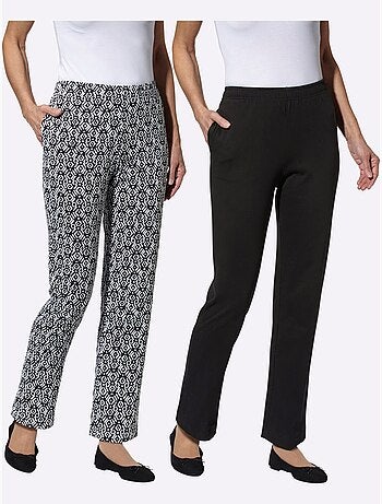 Pantalons de loisirs avec ceinture élastique et motifs variés - Taille standard - Moda Vilona