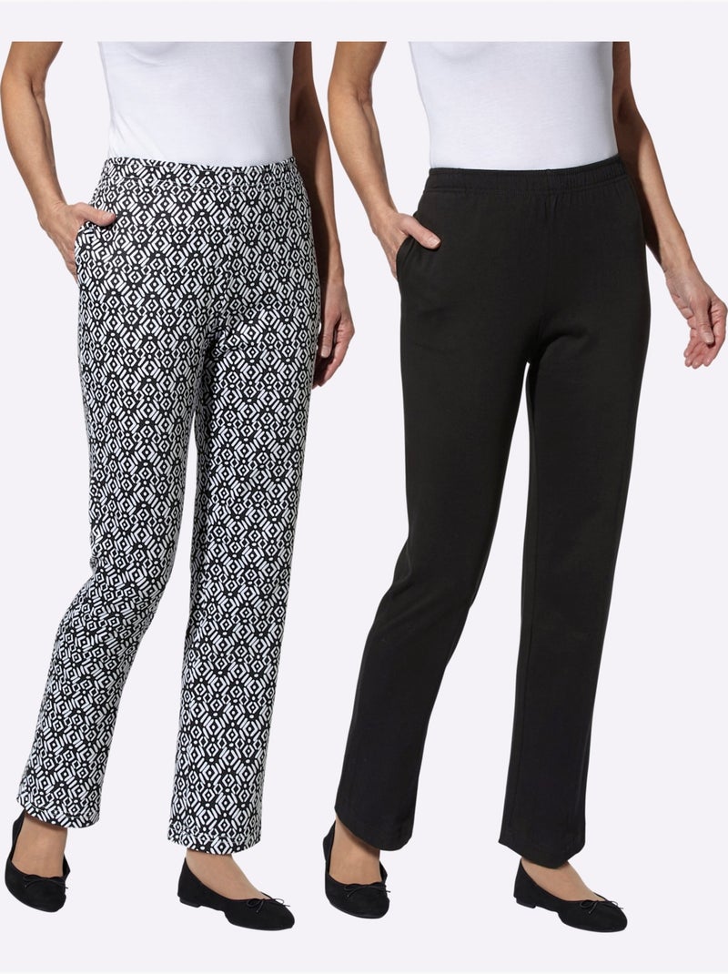 Lot de 2  - Pantalon De Loisirs - Taille Standard - Moda Vilona Noir - Kiabi