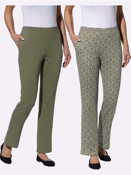 Lot de 2 - Pantalon De Loisirs - Taille Standard - Moda Vilona - Kiabi Lot de 2 - Pantalon De Loisirs - Taille Standard - Moda Vilona - Kiabi