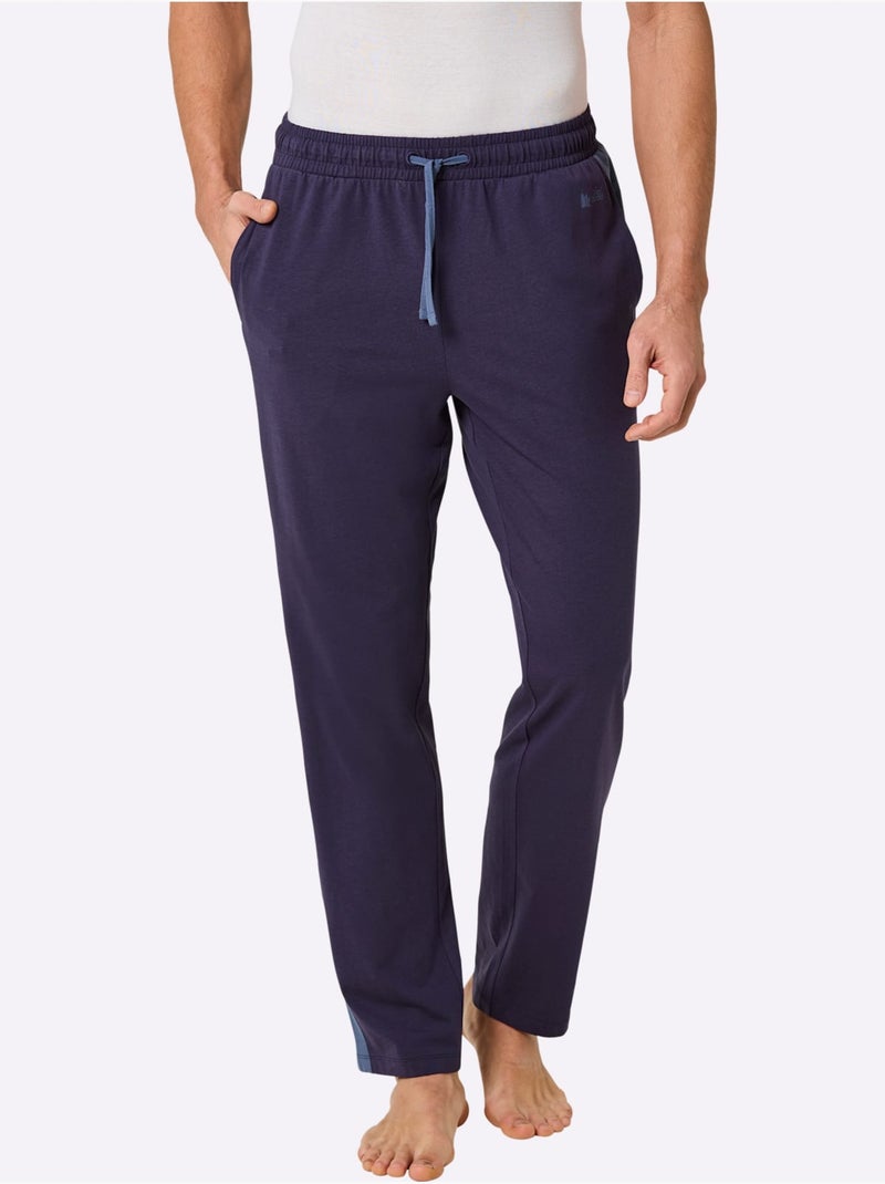 Lot de 2  - pantalons jersey fin - taille standard - witt Noir Bleu marine Noir - Kiabi