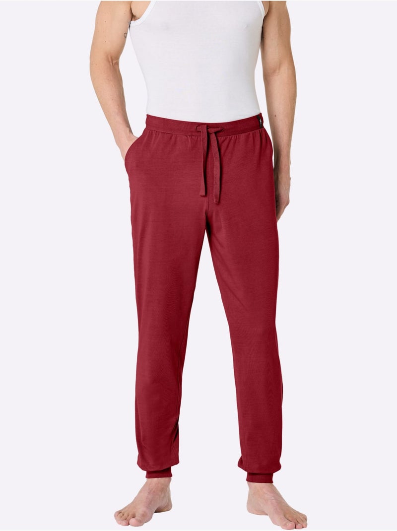 Lot de 2  - Pantalons Long Jersey Fin - Taille Standard - Witt Marine/Rouge - Kiabi