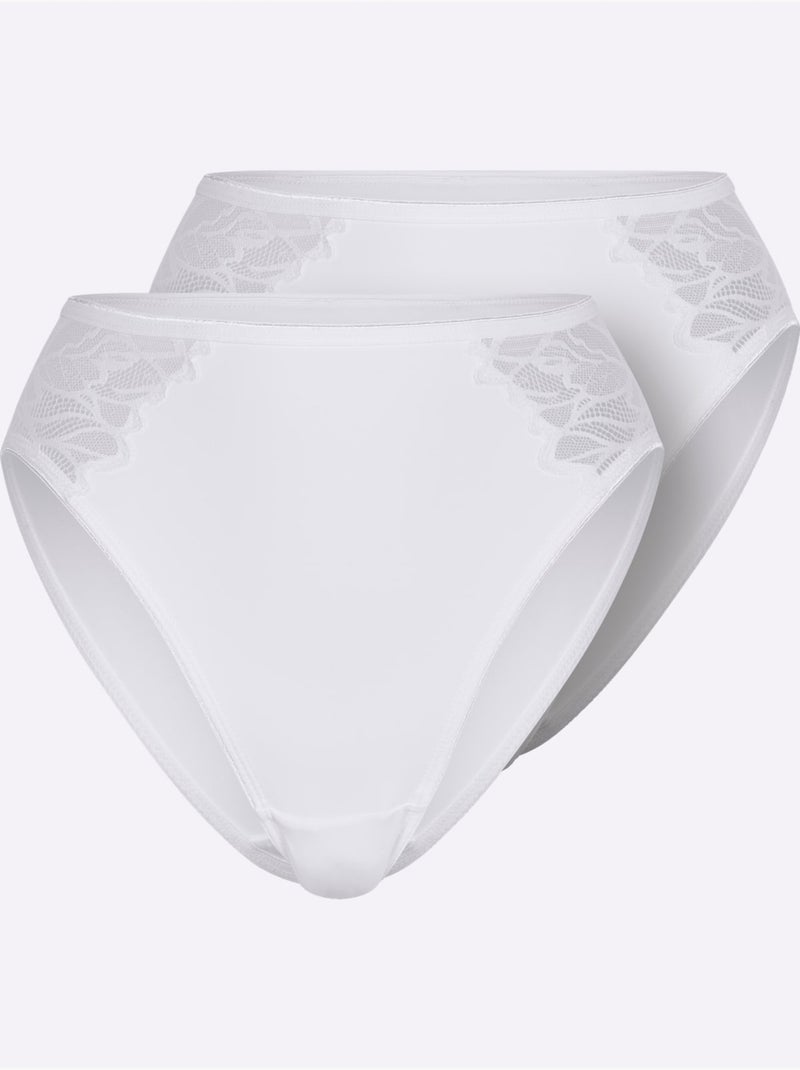 Lot de 2  - Panties à Fleurs - Taille Standard - Witt Blanc - Kiabi
