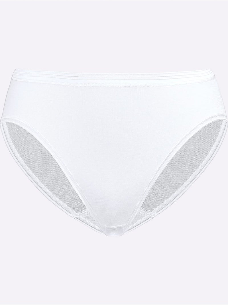 Lot de 2  - panties côtes fines - taille standard - witt Blanc - Kiabi
