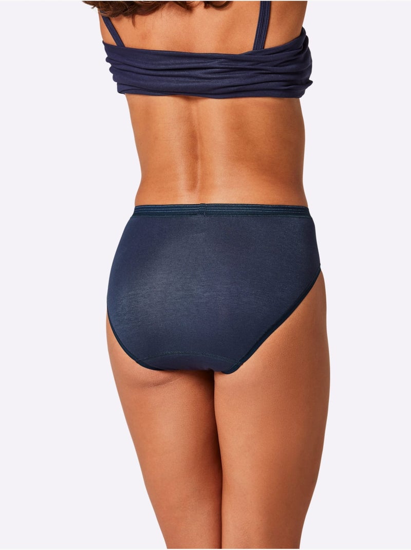 Lot de 2  - panties côtes fines - taille standard - witt Bleu marine - Kiabi