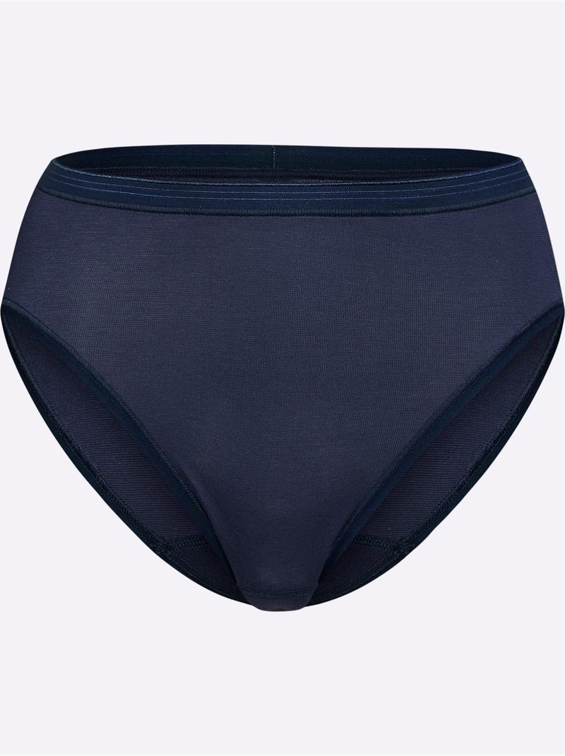 Lot de 2  - panties côtes fines - taille standard - witt Bleu marine - Kiabi