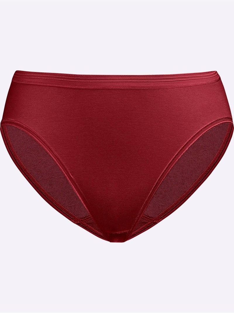 Lot de 2  - panties côtes fines - taille standard - witt Bordeaux - Kiabi