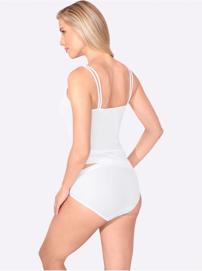 Lot de 2  - panties côtes fines - taille standard - witt Ivoire - Kiabi