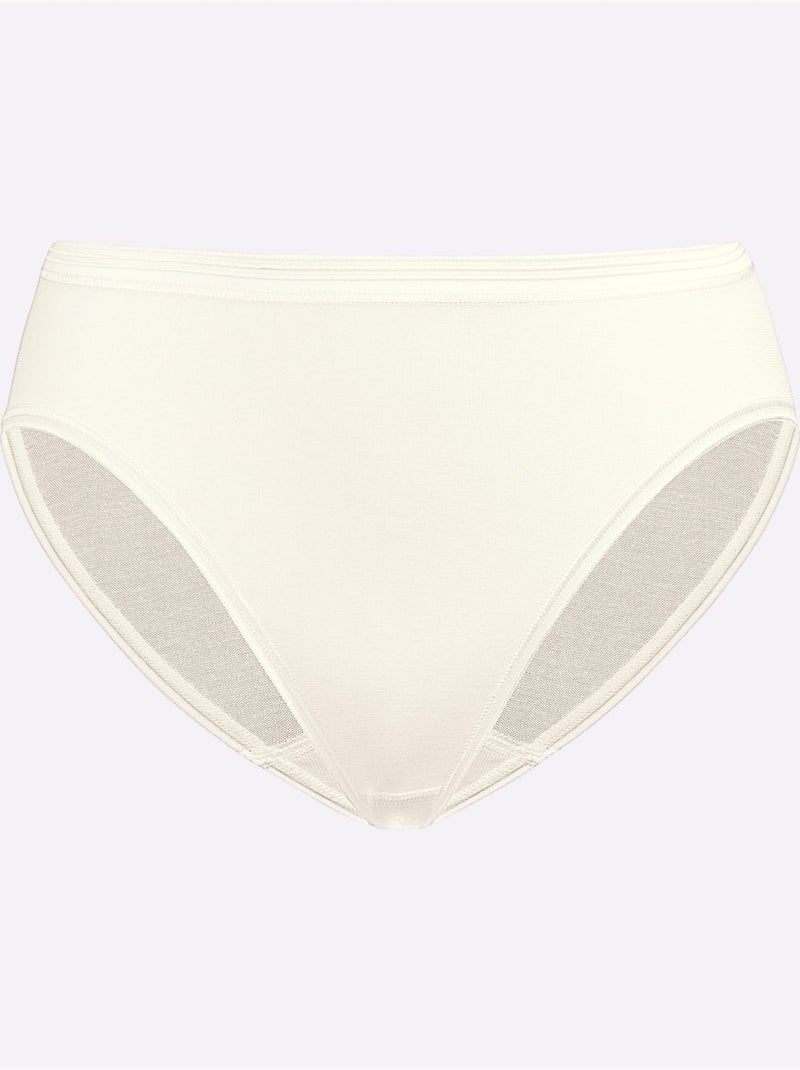 Lot de 2  - panties côtes fines - taille standard - witt Ivoire - Kiabi