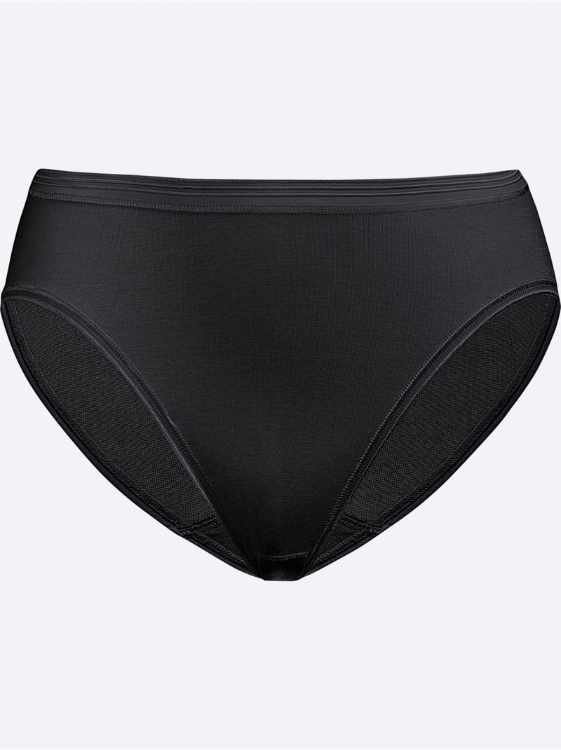 Lot de 2  - panties côtes fines - taille standard - witt Noir - Kiabi