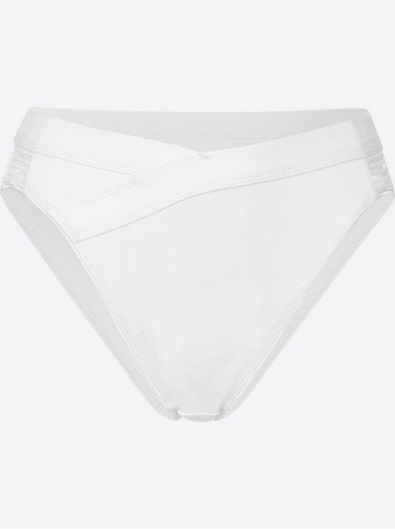 Lot de 2  - panties jersey fin - taille standard - witt Blanc - Kiabi