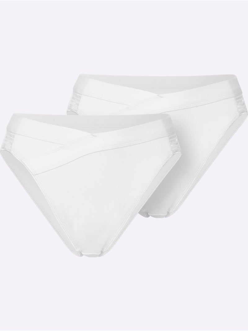 Lot de 2  - panties jersey fin - taille standard - witt Blanc - Kiabi