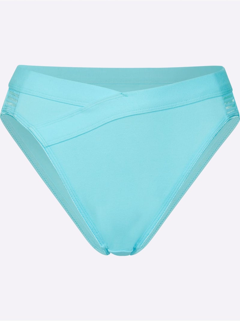 Lot de 2  - panties jersey fin - taille standard - witt Vert d'eau - Kiabi