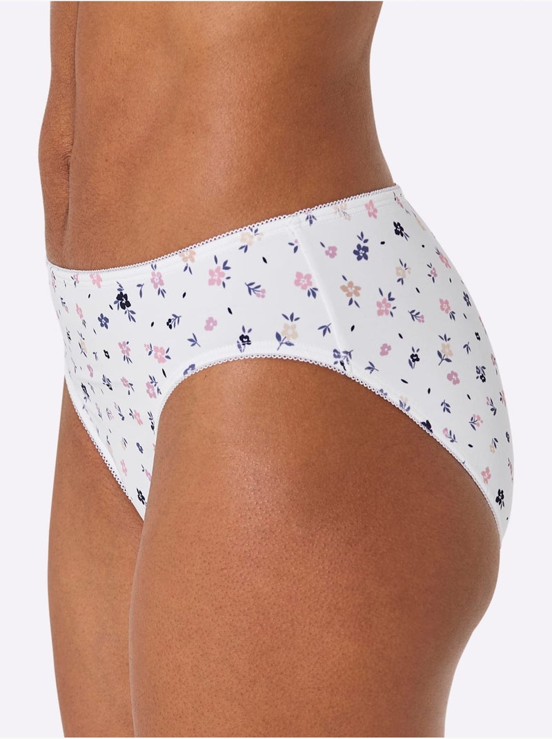Lot de 2  - panties motif imprimé - taille standard - witt Blanc Mauve - Kiabi