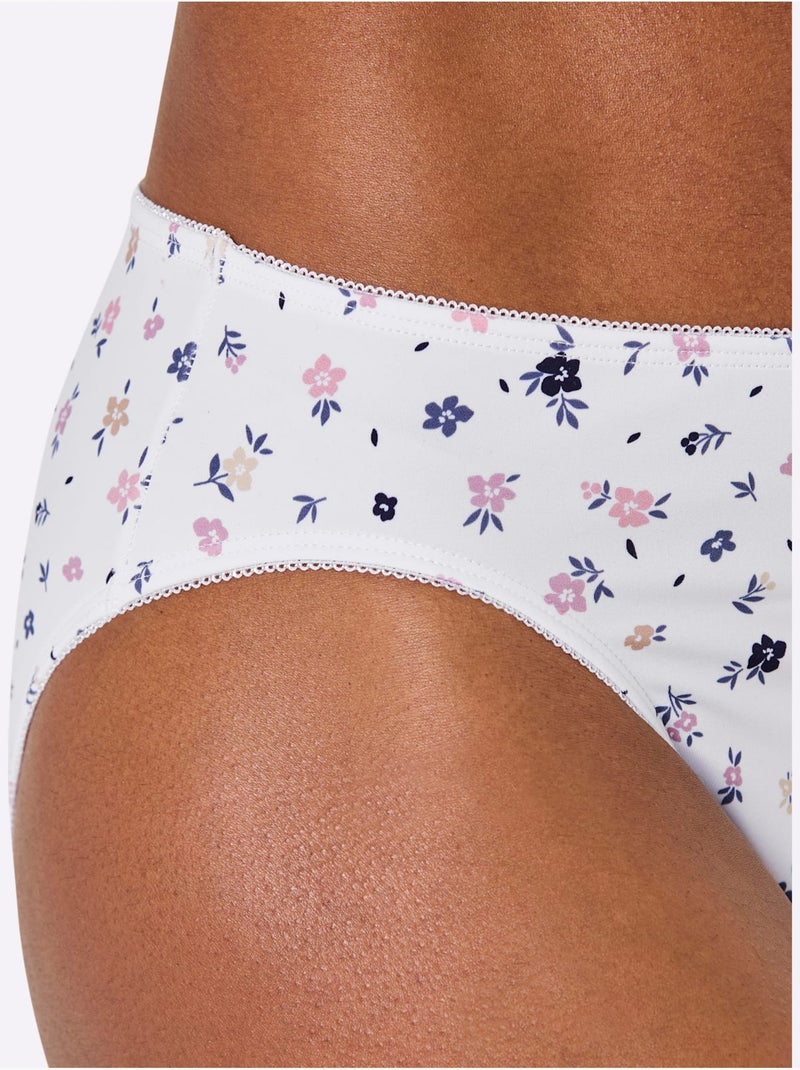 Lot de 2  - panties motif imprimé - taille standard - witt Blanc Mauve - Kiabi