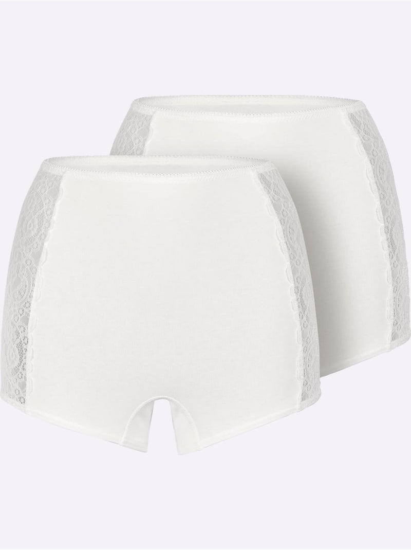 Lot de 2  - Panty Jersey Fin - Taille Standard - Witt Blanc - Kiabi
