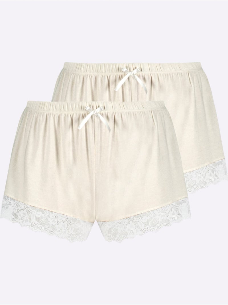 Lot de 2  - panty jersey fin - taille standard - witt Marron clair - Kiabi