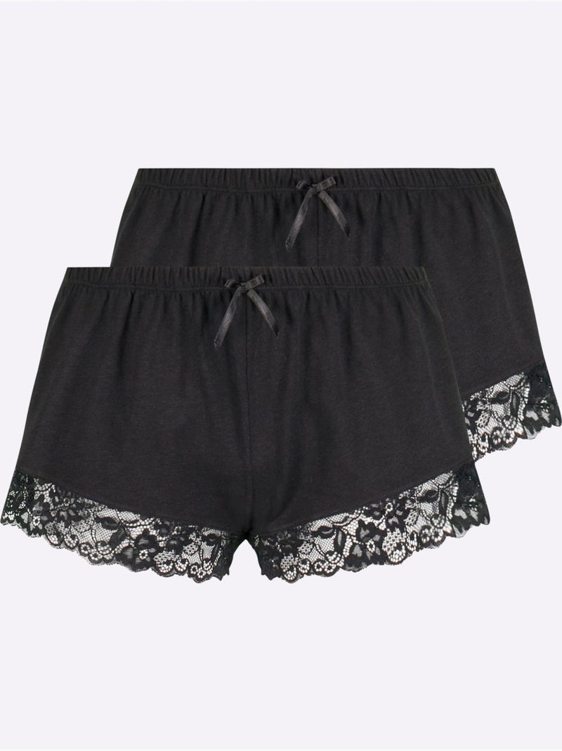 Lot de 2  - panty jersey fin - taille standard - witt Noir - Kiabi