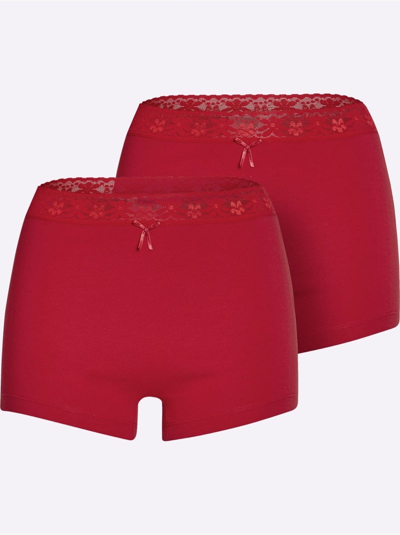 Lot de 2  - Panty Jersey Fin - Taille Standard - Witt Rouge - Kiabi