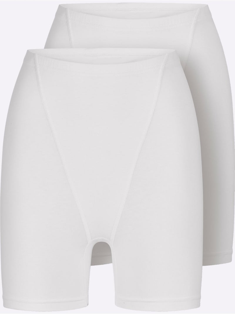 Lot de 2  - Panty Long Jersey Fin - Taille Standard - Witt Blanc - Kiabi