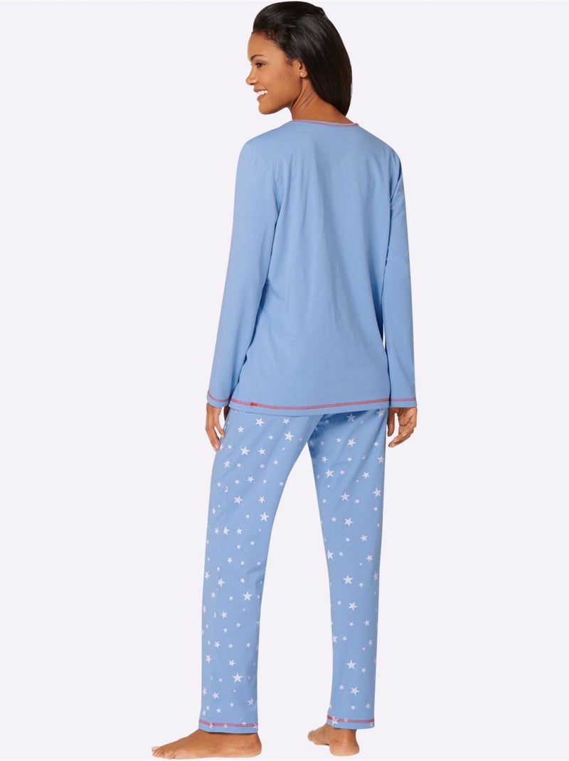 Lot de 2  - Pyjamas Jersey Fin - Taille Standard - Witt Bleu - Kiabi