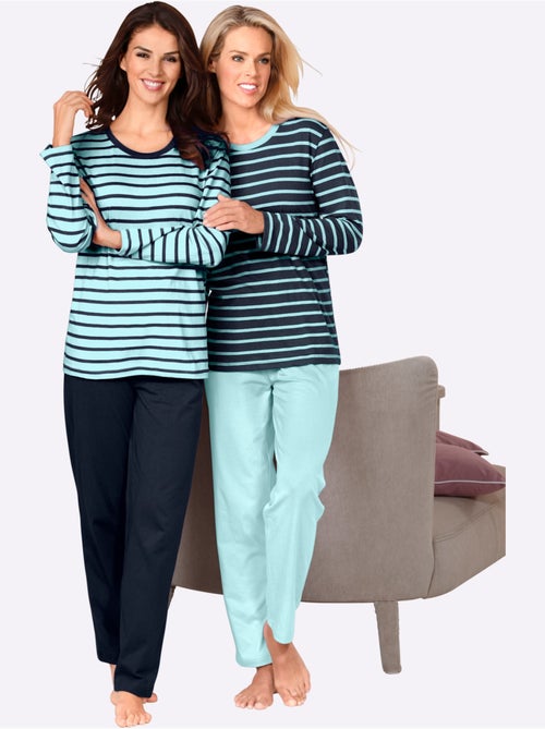 Lot de 2 - pyjamas jersey fin - taille standard - witt - Kiabi Lot de 2 - pyjamas jersey fin - taille standard - witt - Kiabi