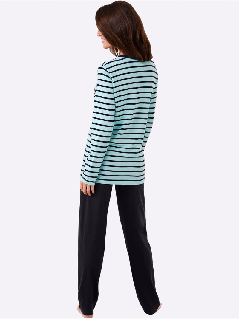 Lot de 2  - pyjamas jersey fin - taille standard - witt Bleu Vert - Kiabi