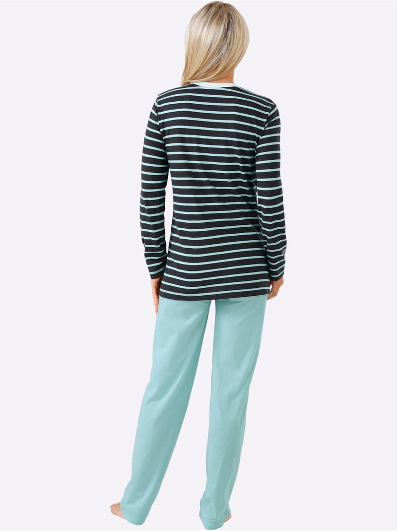 Lot de 2  - pyjamas jersey fin - taille standard - witt Bleu Vert - Kiabi
