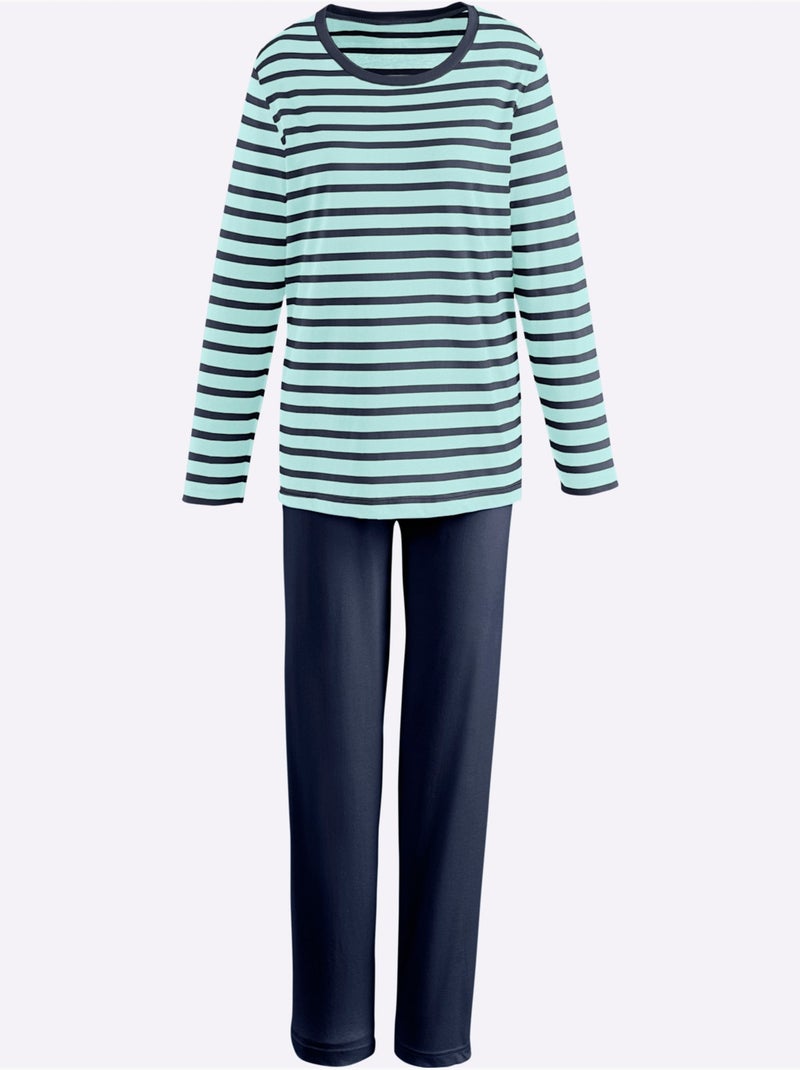 Lot de 2  - pyjamas jersey fin - taille standard - witt Bleu Vert - Kiabi