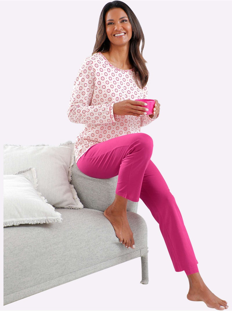 Lot de 2  - Pyjamas Jersey Fin - Taille Standard - Witt Écru/Violet - Kiabi
