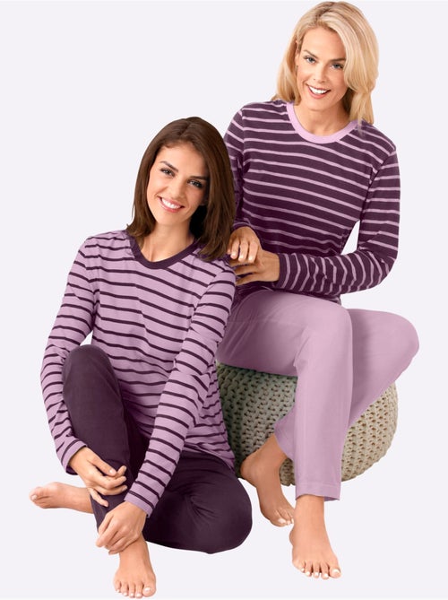 Lot de 2 - pyjamas jersey fin - taille standard - witt - Kiabi Lot de 2 - pyjamas jersey fin - taille standard - witt - Kiabi