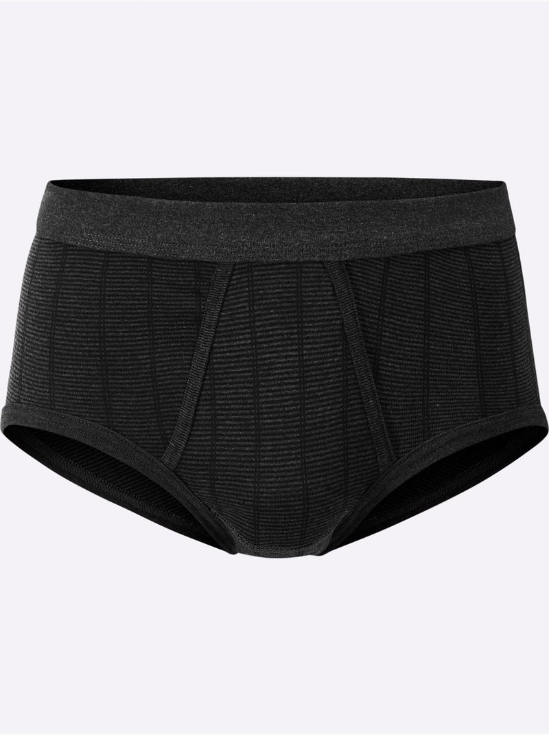 Lot de 2  - slip côtes fines - taille standard - witt Gris foncé - Kiabi