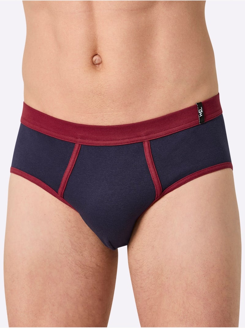 Lot de 2  - slip côtes fines - taille standard - witt Marine/Rouge - Kiabi