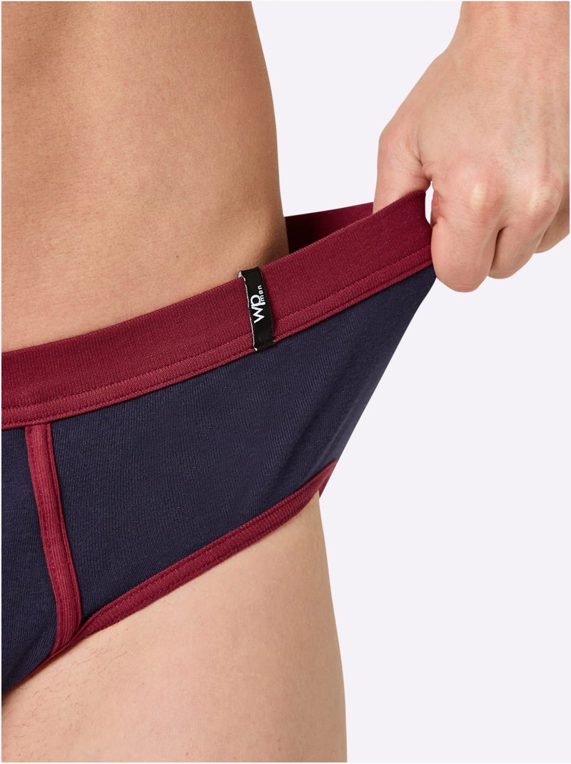 Lot de 2  - slip côtes fines - taille standard - witt Marine/Rouge - Kiabi