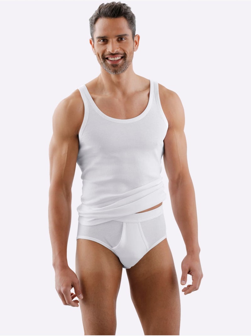 Lot de 2  - slip côtes fines et doubles - taille standard - witt Blanc - Kiabi