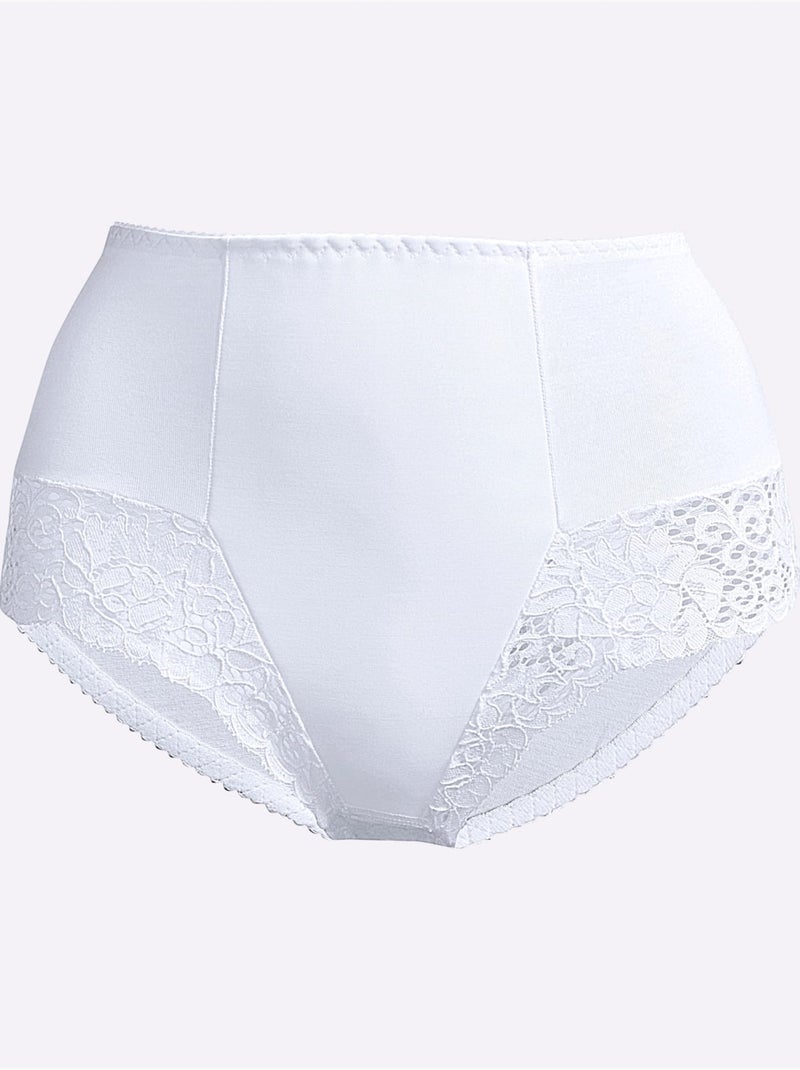 Lot de 2  - slip formant jersey fin - taille standard - witt Blanc - Kiabi
