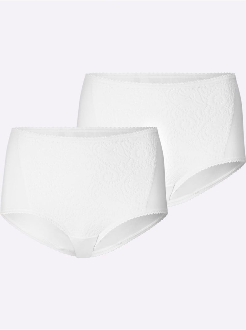 Lot de 2  - Slip Formant Jersey Fin - Taille Standard - Witt Blanc - Kiabi
