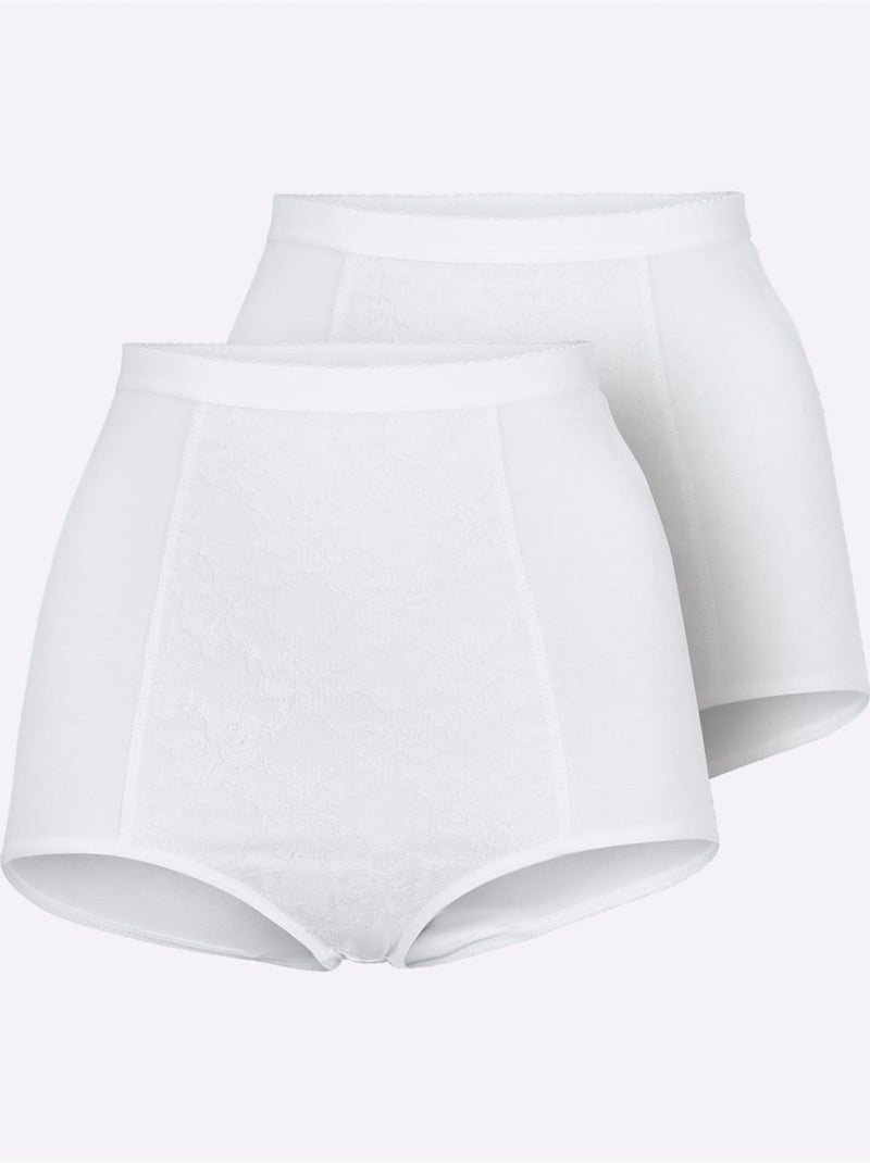 Lot de 2  - Slip Formant Jersey Fin - Taille Standard - Witt Blanc - Kiabi
