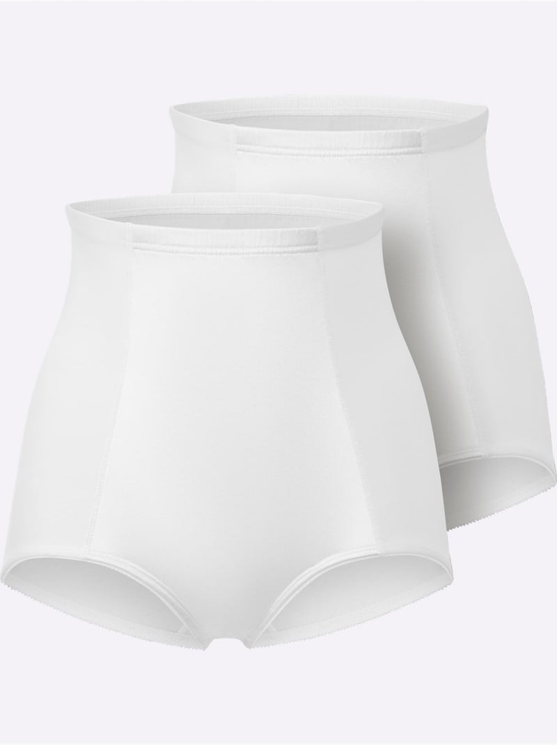 Lot de 2  - Slip Formant Jersey Fin - Taille Standard - Witt Blanc - Kiabi