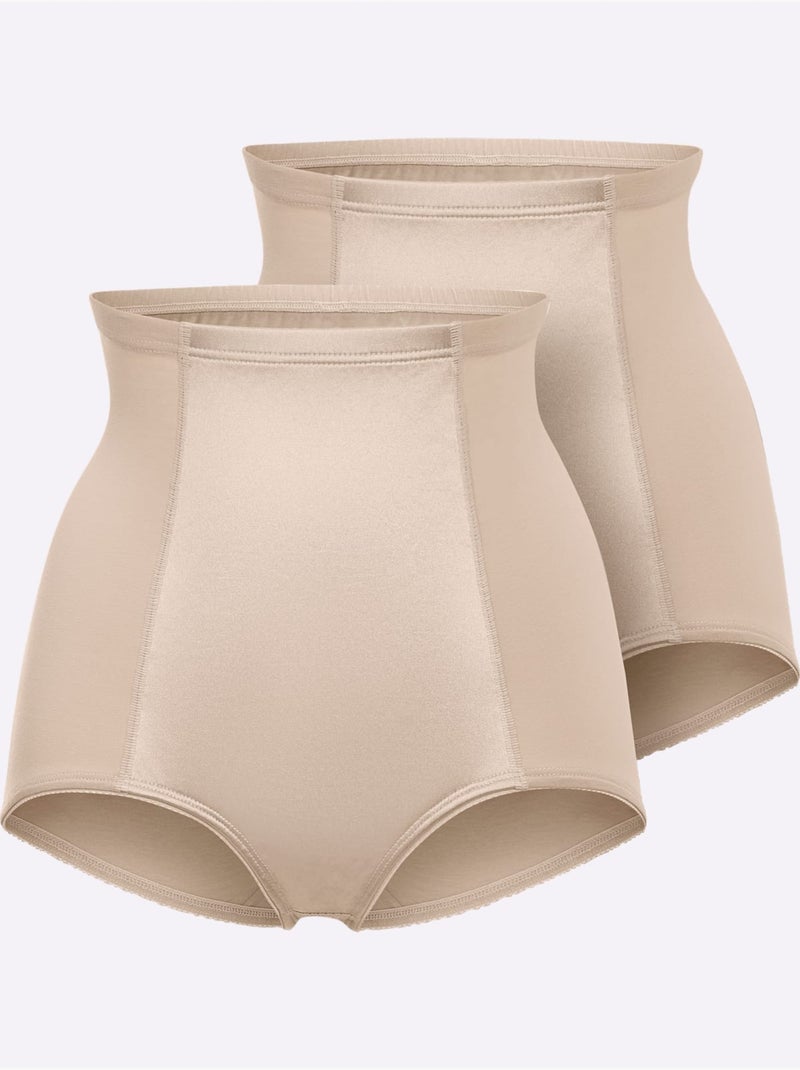 Lot de 2  - Slip Formant Jersey Fin - Taille Standard - Witt Marron - Kiabi