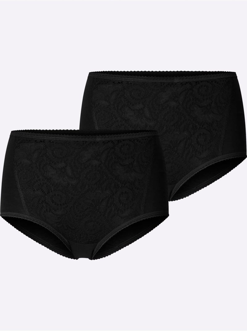 Lot de 2  - Slip Formant Jersey Fin - Taille Standard - Witt Noir - Kiabi