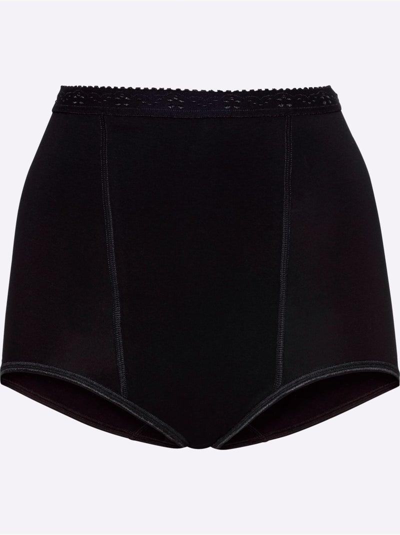 Lot de 2  - Slip Formant Jersey Fin - Taille Standard - Witt Noir - Kiabi