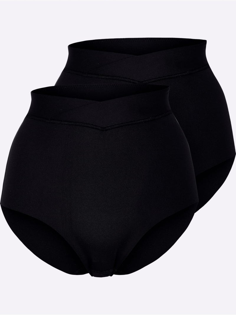 Lot de 2  - Slip Formant Légèrement Gainant - Taille Standard - Witt Noir - Kiabi