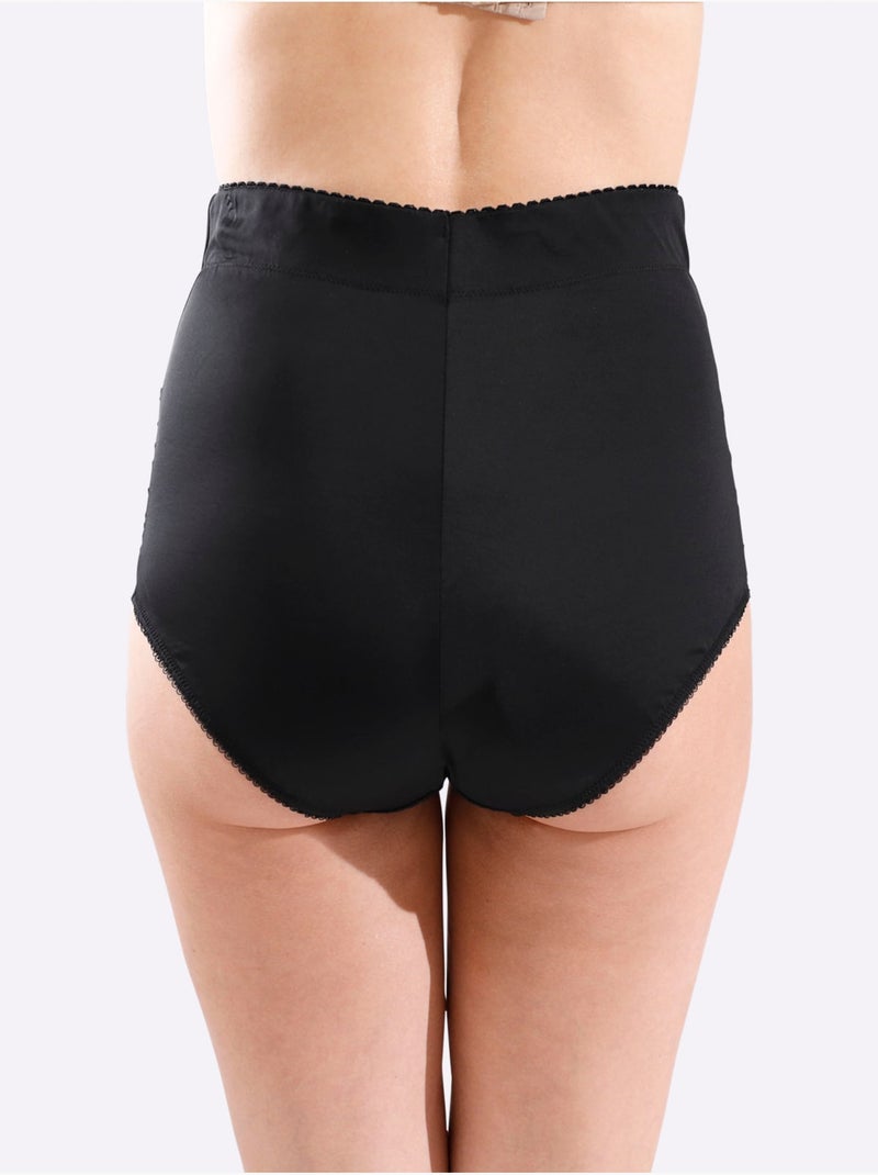 Lot de 2  - Slip Gainant Taille Haute - Taille Standard - Witt Noir Blanc - Kiabi